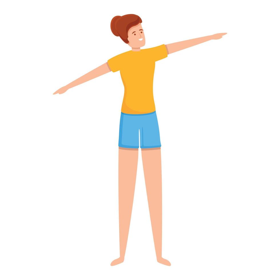 Home training active exercise icon, cartoon style vector