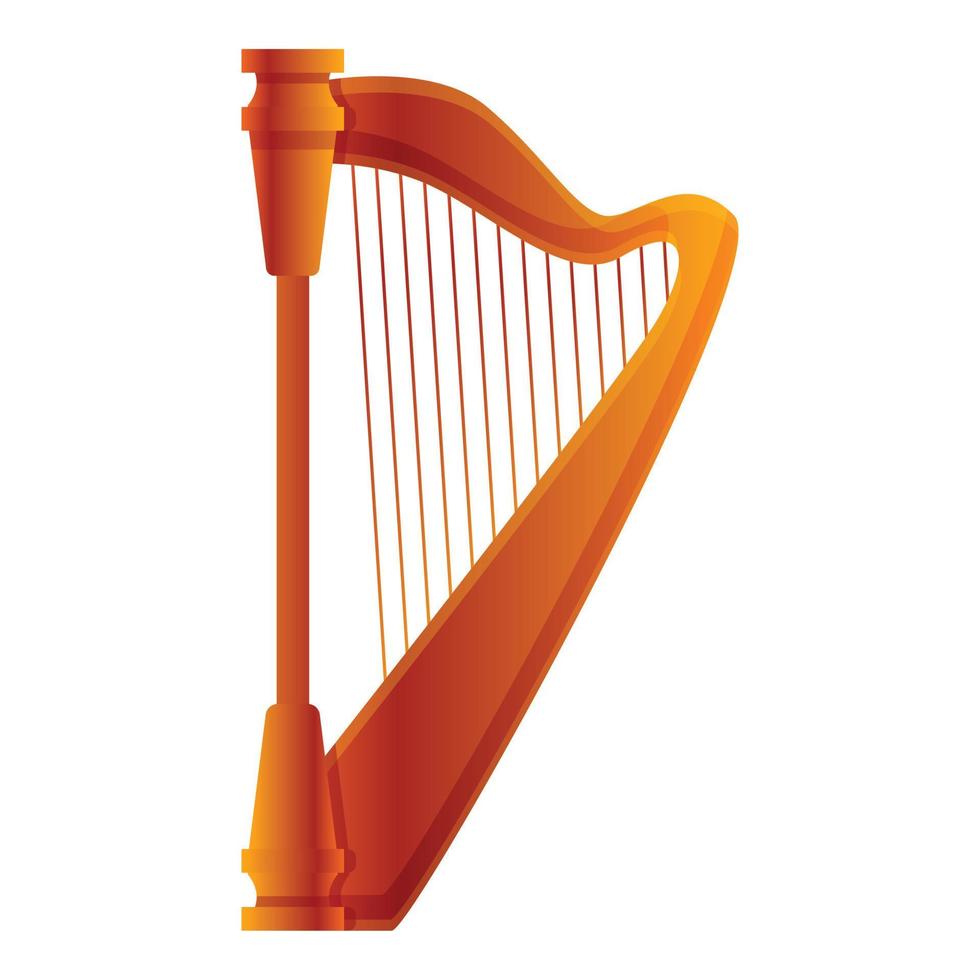 Harp icon, cartoon style vector