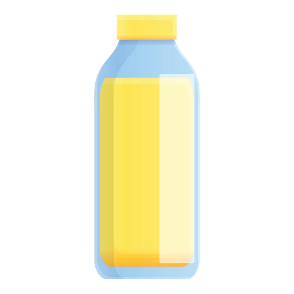 icono de jugo fresco amarillo, estilo de dibujos animados vector