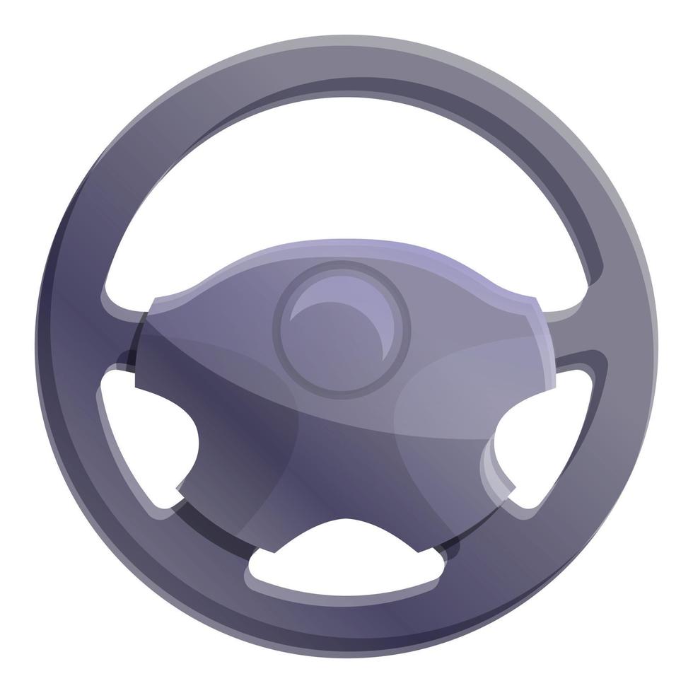 Modern steering wheel icon, cartoon style vector