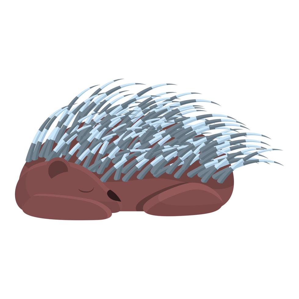 Sleeping hedgehog icon, cartoon style vector