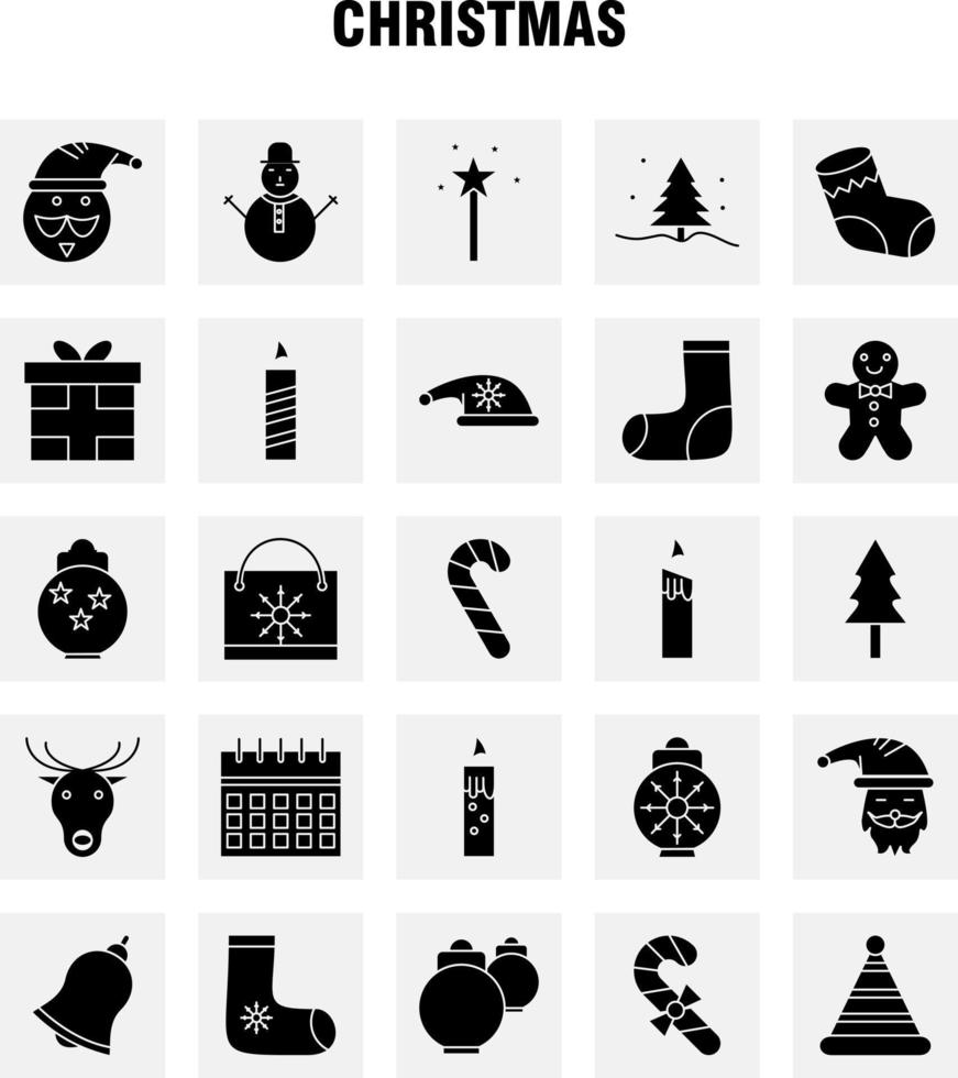 Christmas Solid Glyph Icons Set For Infographics Mobile UXUI Kit And Print Design Include Sale Document File Text Music Sound Media Multimedia Collection Modern Infographic Logo and Pictog vector