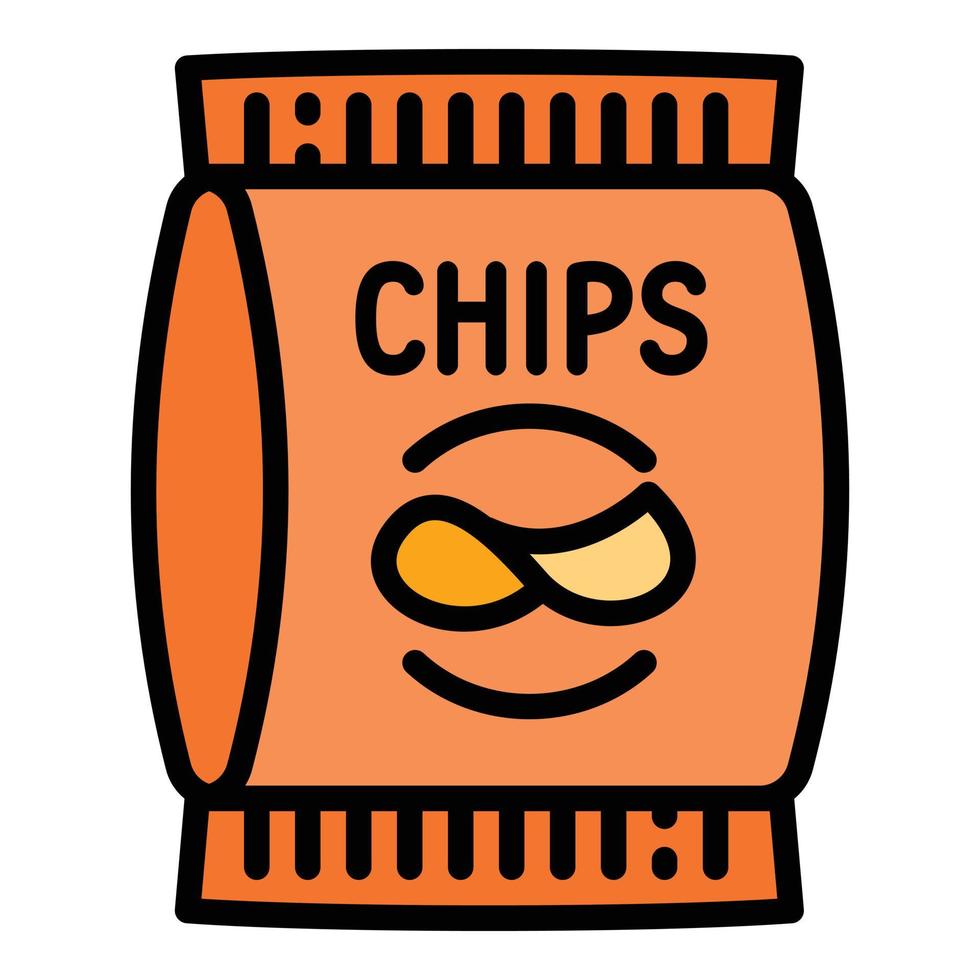 icono de paquete de chips, estilo de contorno vector