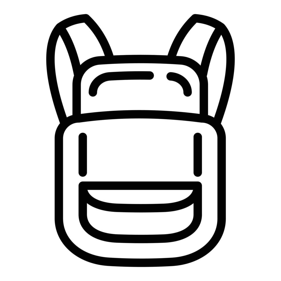 Vacation backpack icon, outline style vector