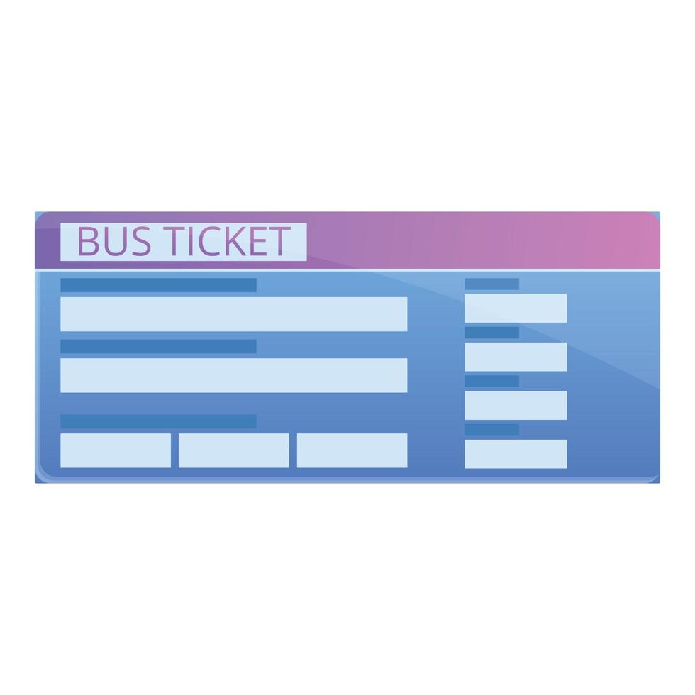 Control bus ticket icon, cartoon style vector