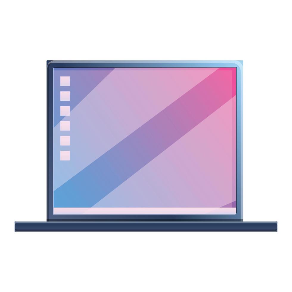 Internet laptop icon, cartoon style vector