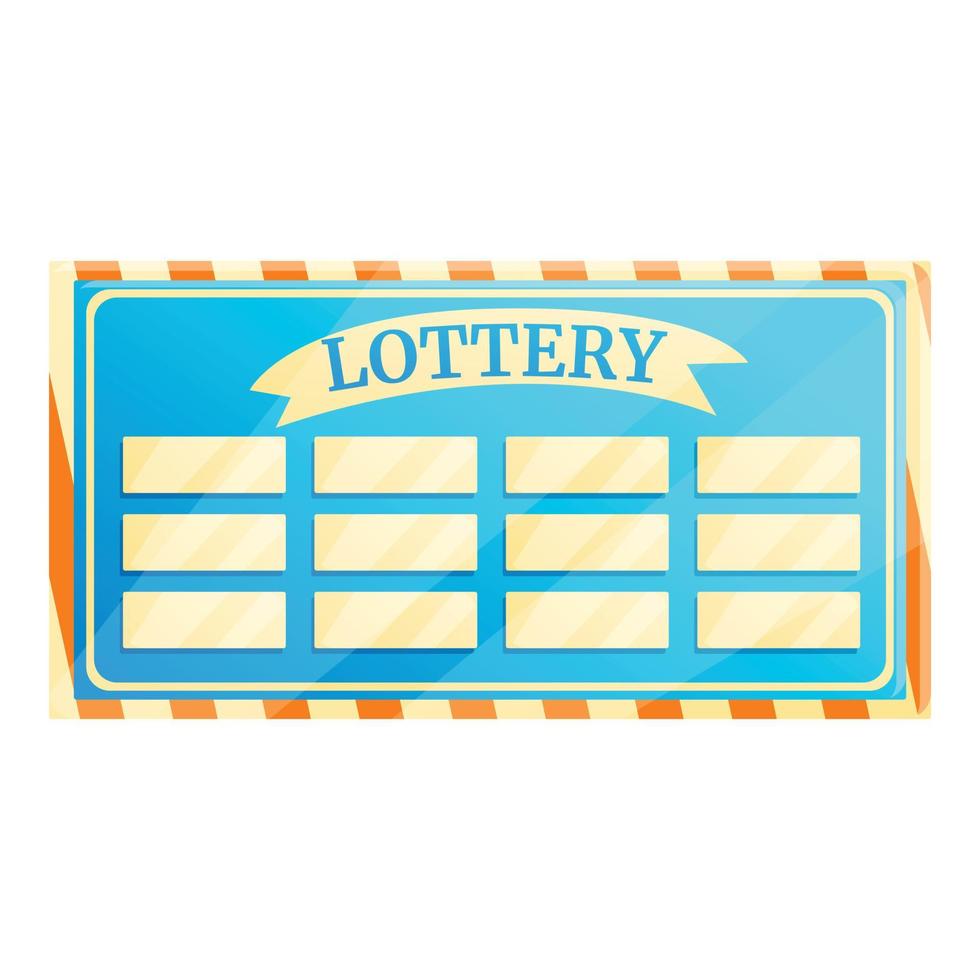 Lottery bet icon, cartoon style vector