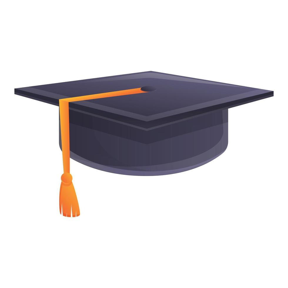 Class graduation hat icon, cartoon style vector