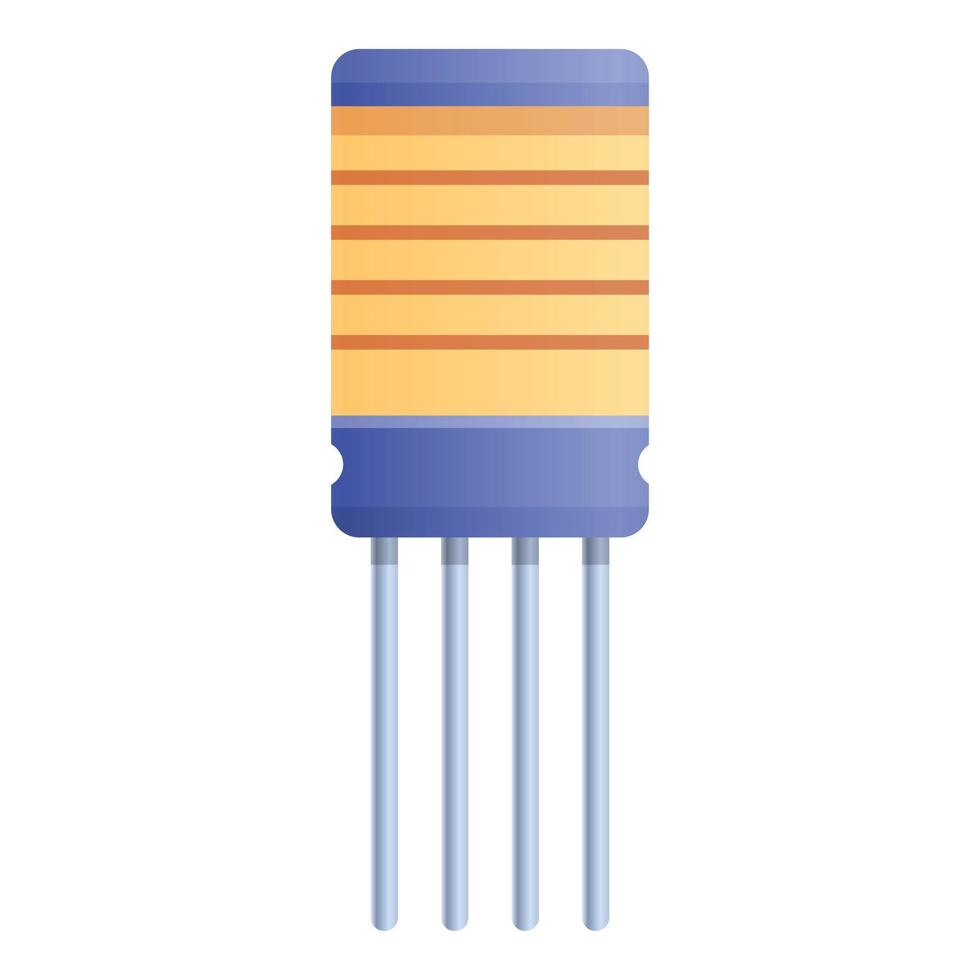 Ceramic capacitor icon, cartoon style vector