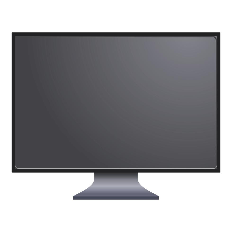 Pc monitor icon, cartoon style vector