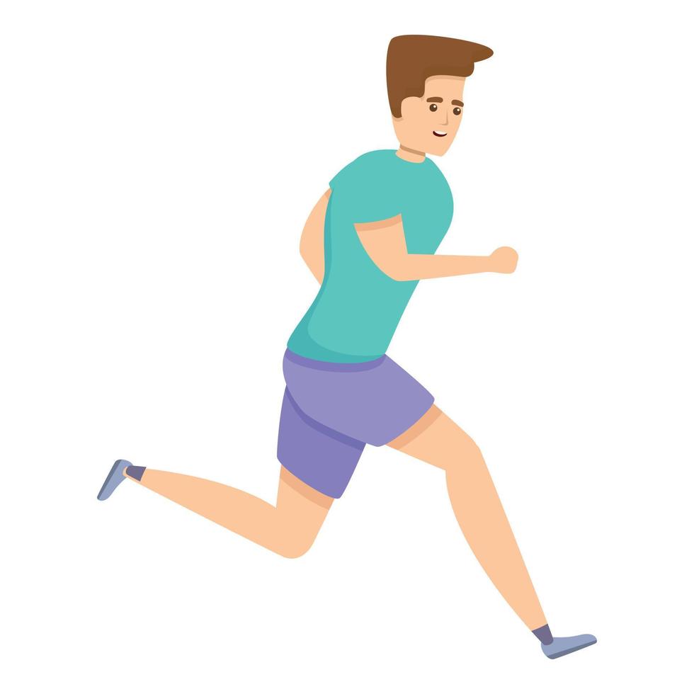 icono de niño corriendo, estilo de dibujos animados vector