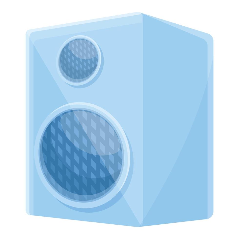 Summer party music speaker icon, cartoon style vector