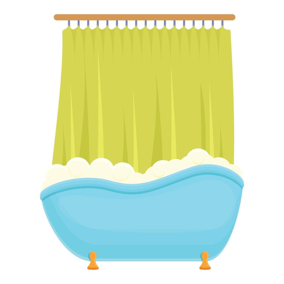 Shower curtain wash icon, cartoon style vector