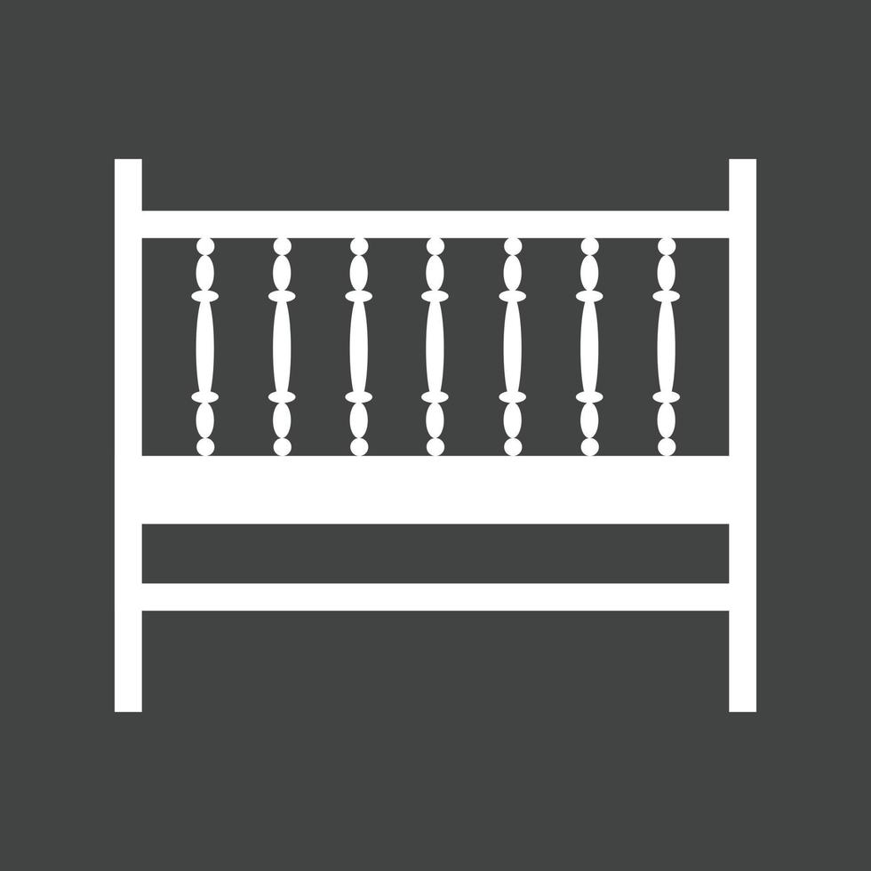 Baby Cot Glyph Inverted Icon vector