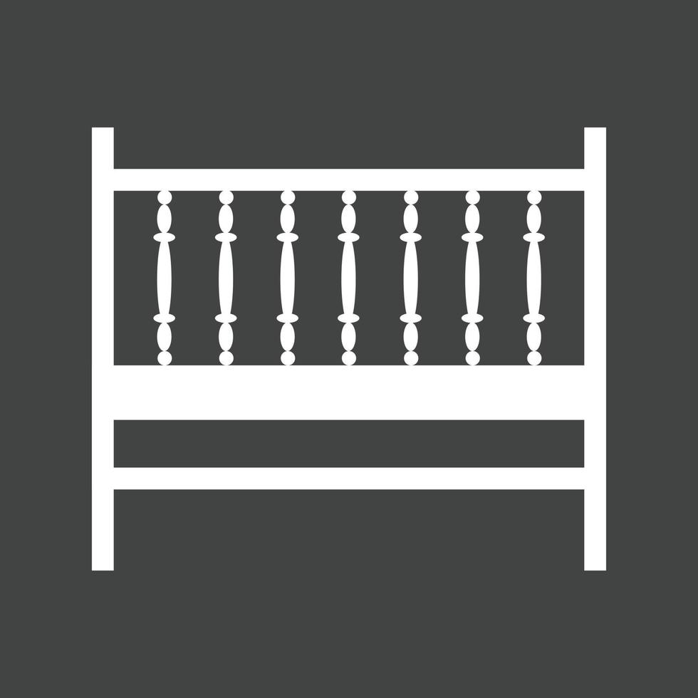 Baby Cot Glyph Inverted Icon vector