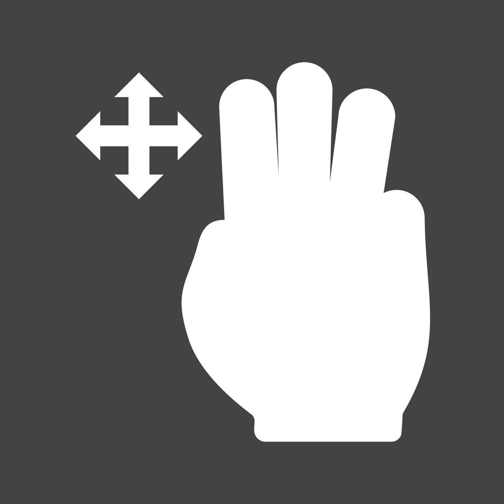 Three Fingers Move Glyph Inverted Icon vector