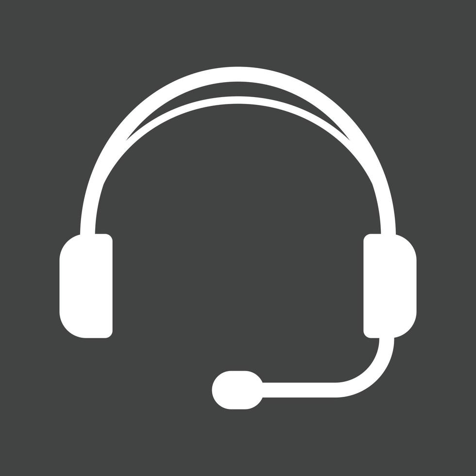 Headphones Glyph Inverted Icon vector