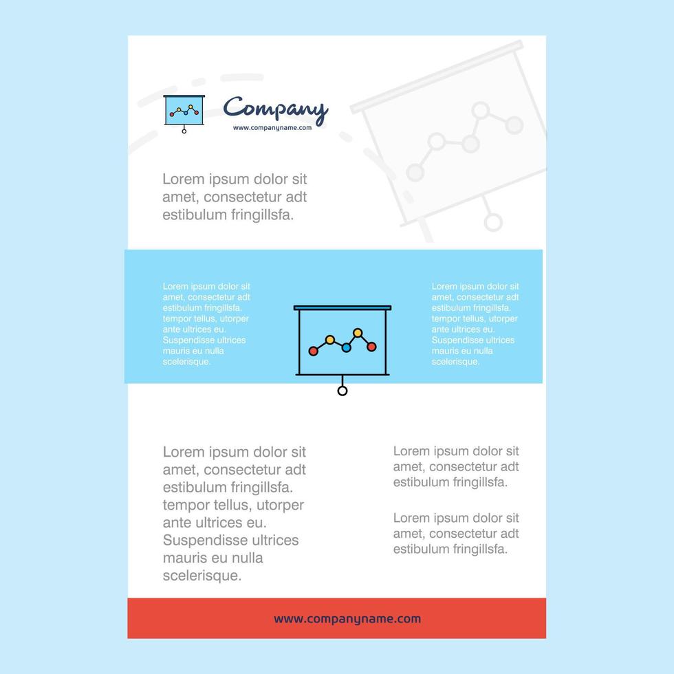 Template layout for Graph chart comany profile annual report presentations leaflet Brochure Vector Background