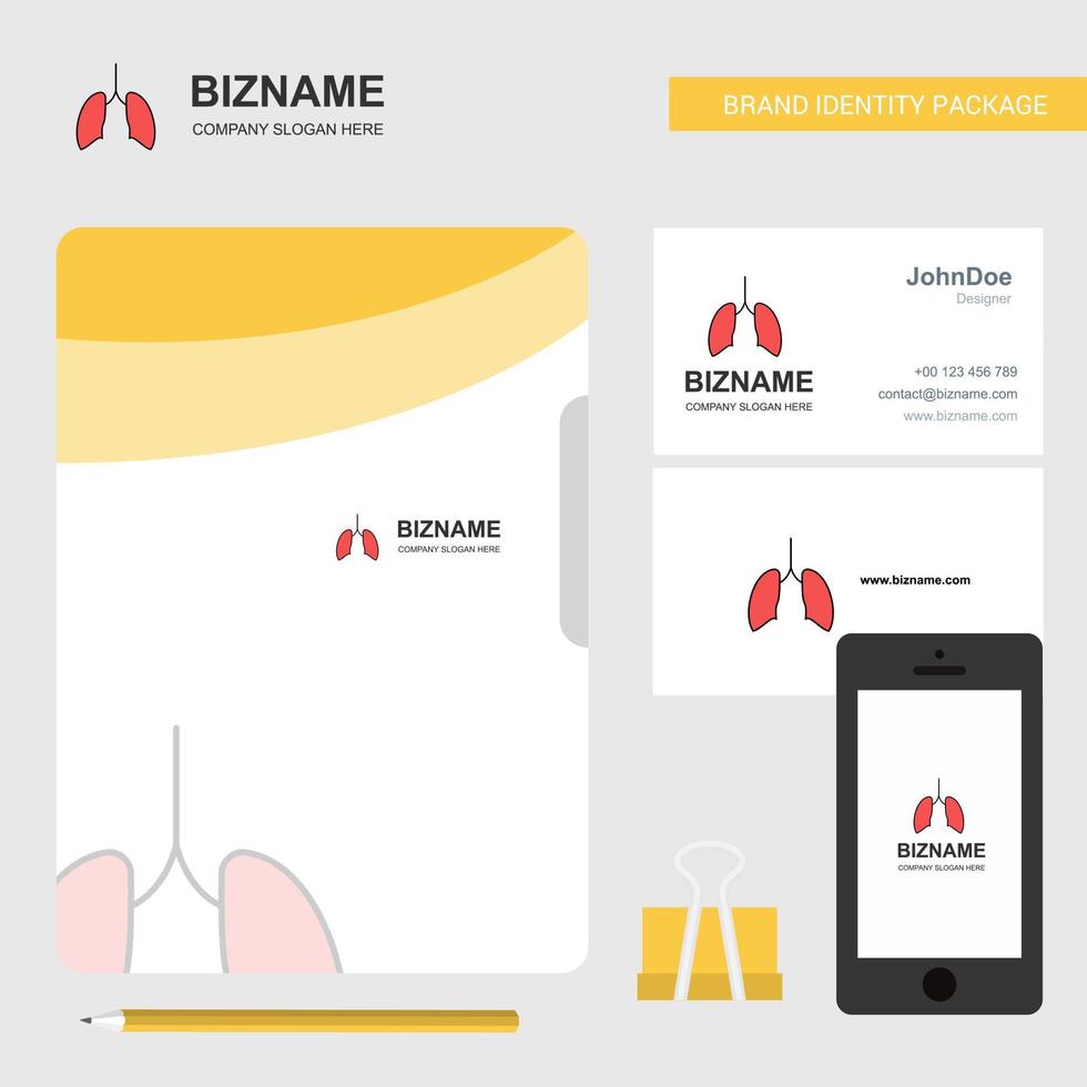 Lungs Business Logo File Cover Visiting Card and Mobile App Design Vector Illustration