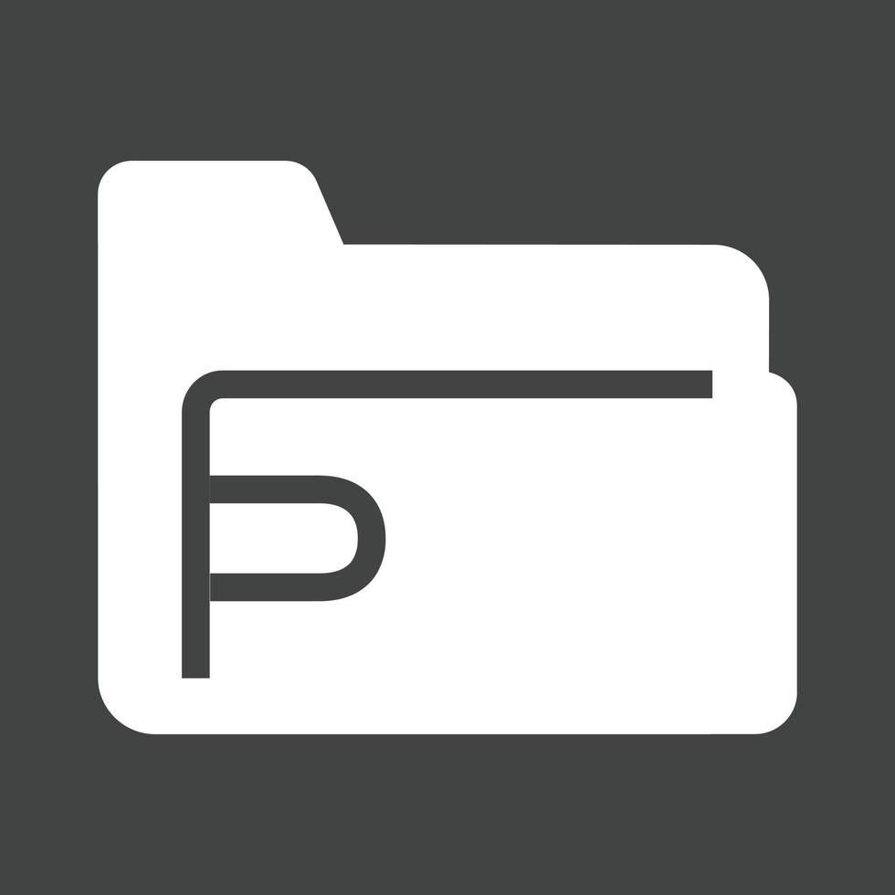 Business Folder Glyph Inverted Icon vector