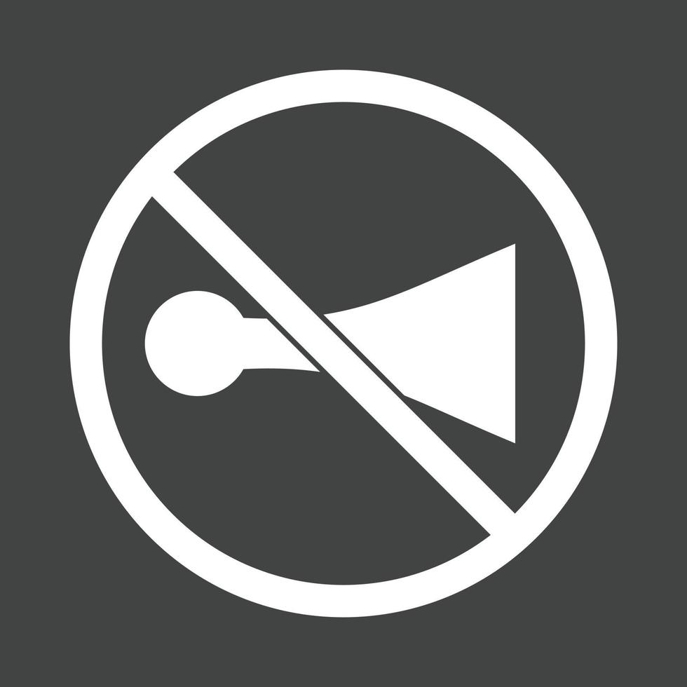 No horn zone Glyph Inverted Icon vector