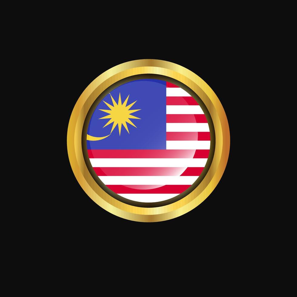 Malaysia flag Golden button vector