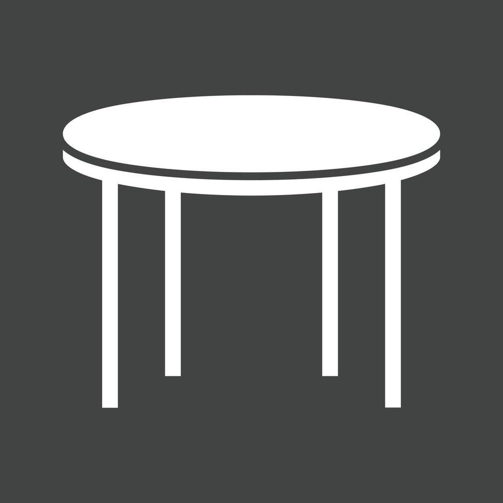 Conference Table Glyph Inverted Icon vector