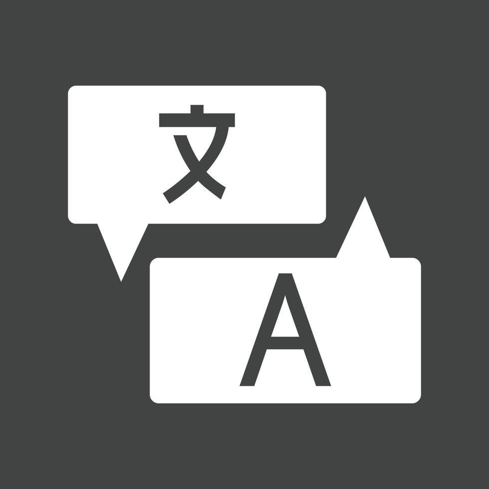 Translate Glyph Inverted Icon vector