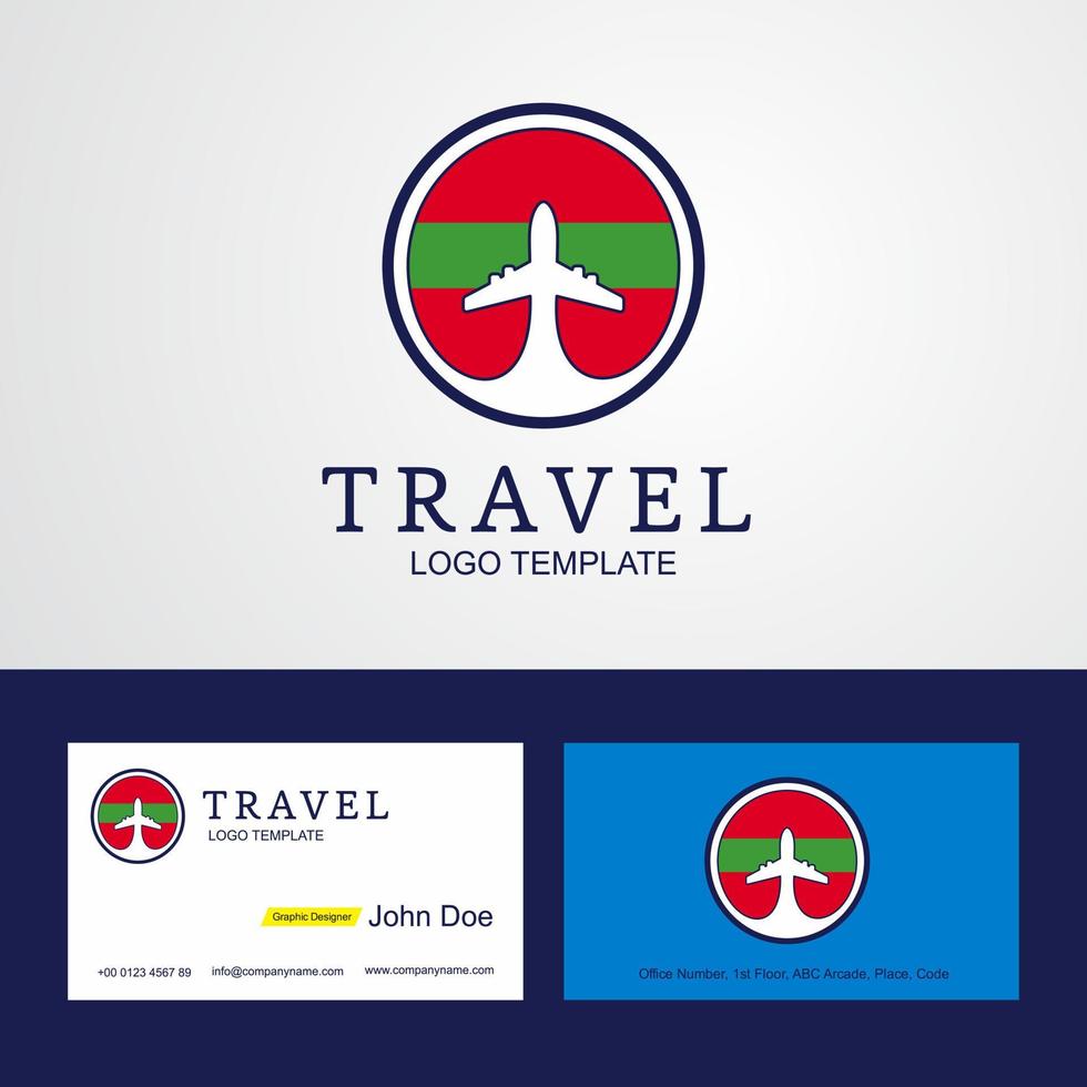 Travel Transnistria Creative Circle flag Logo and Business card design vector