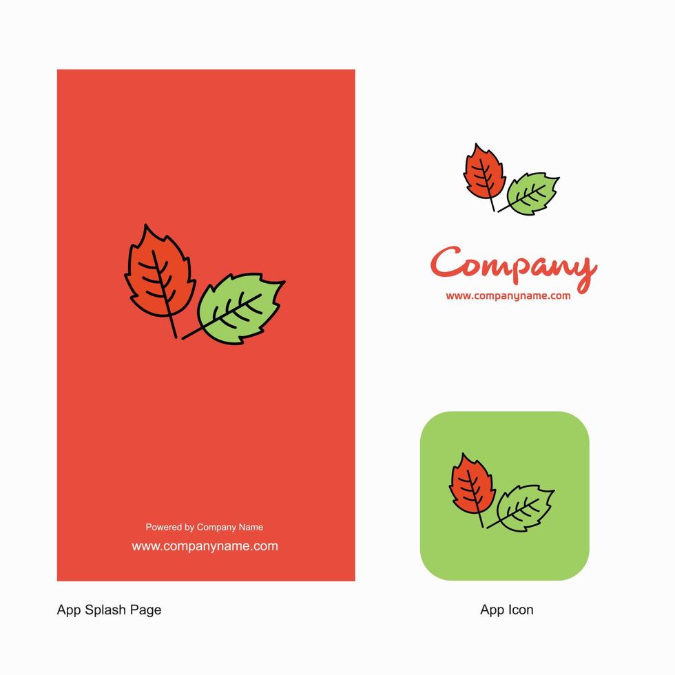 leafs company logo app icon y splash page design elementos creativos de diseño de aplicaciones empresariales vector
