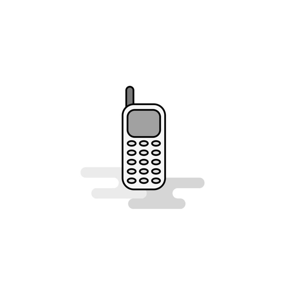 Mobile phone Web Icon Flat Line Filled Gray Icon Vector