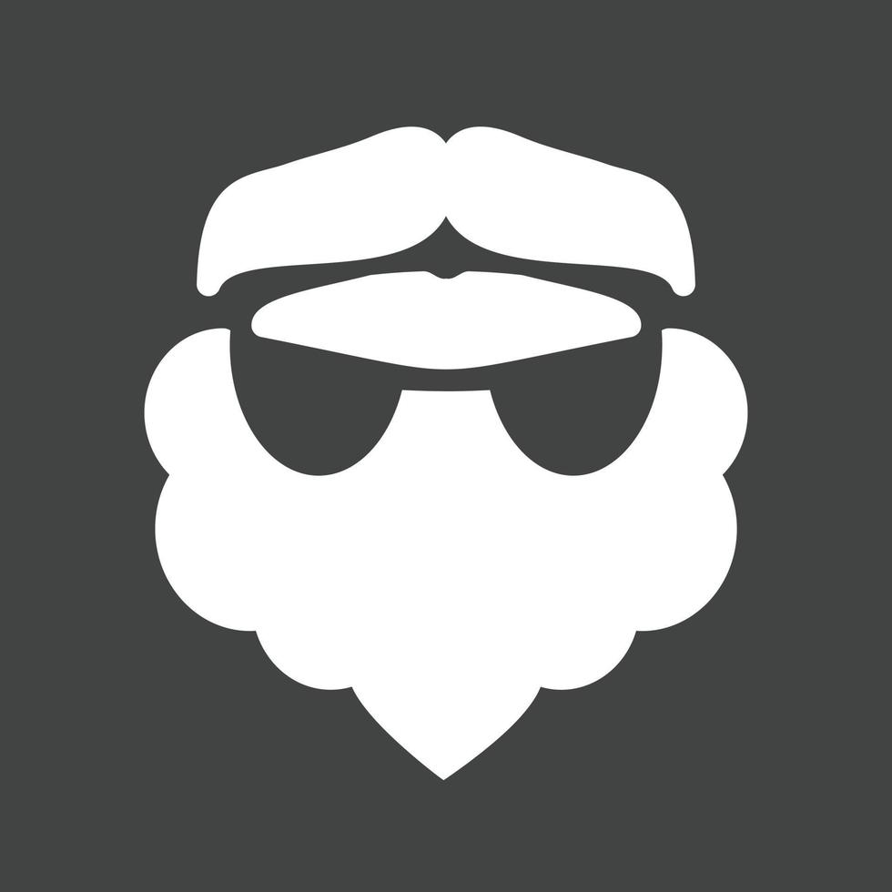 Beard and Moustache II Glyph Inverted Icon vector