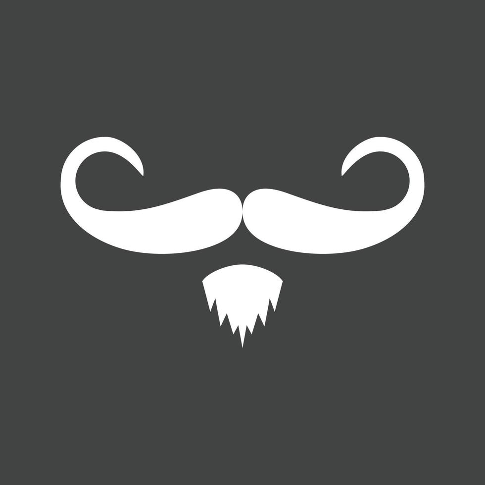 Moustache I Glyph Inverted Icon vector