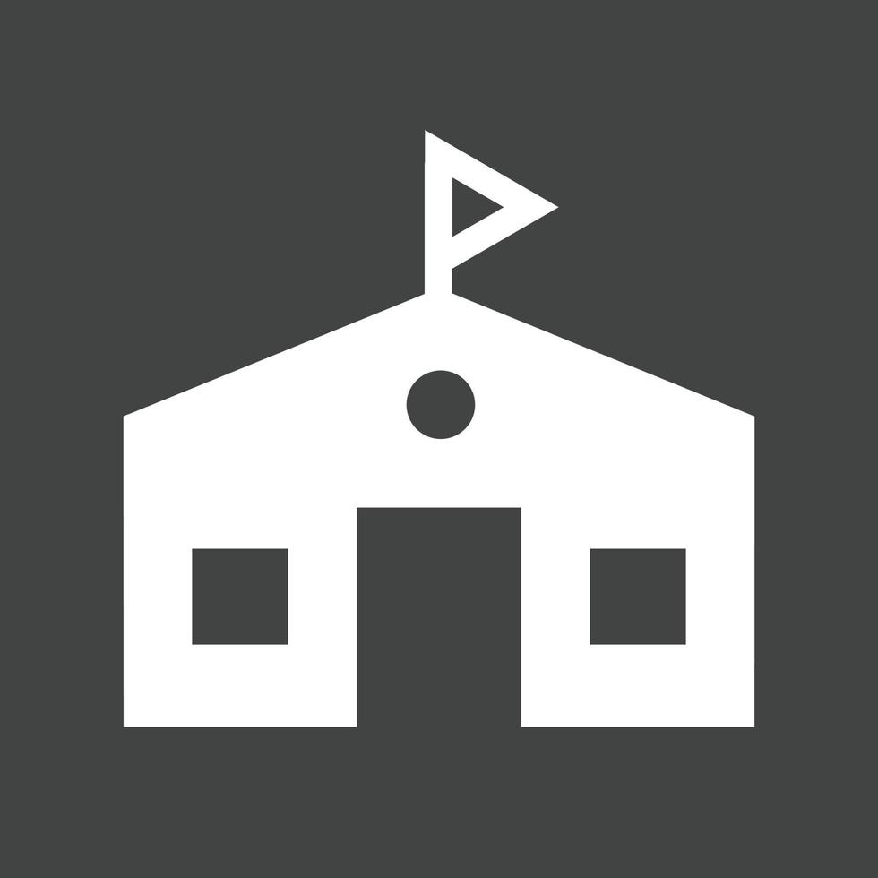 School building Glyph Inverted Icon vector