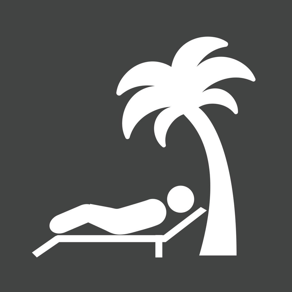 Lying on beach Glyph Inverted Icon vector