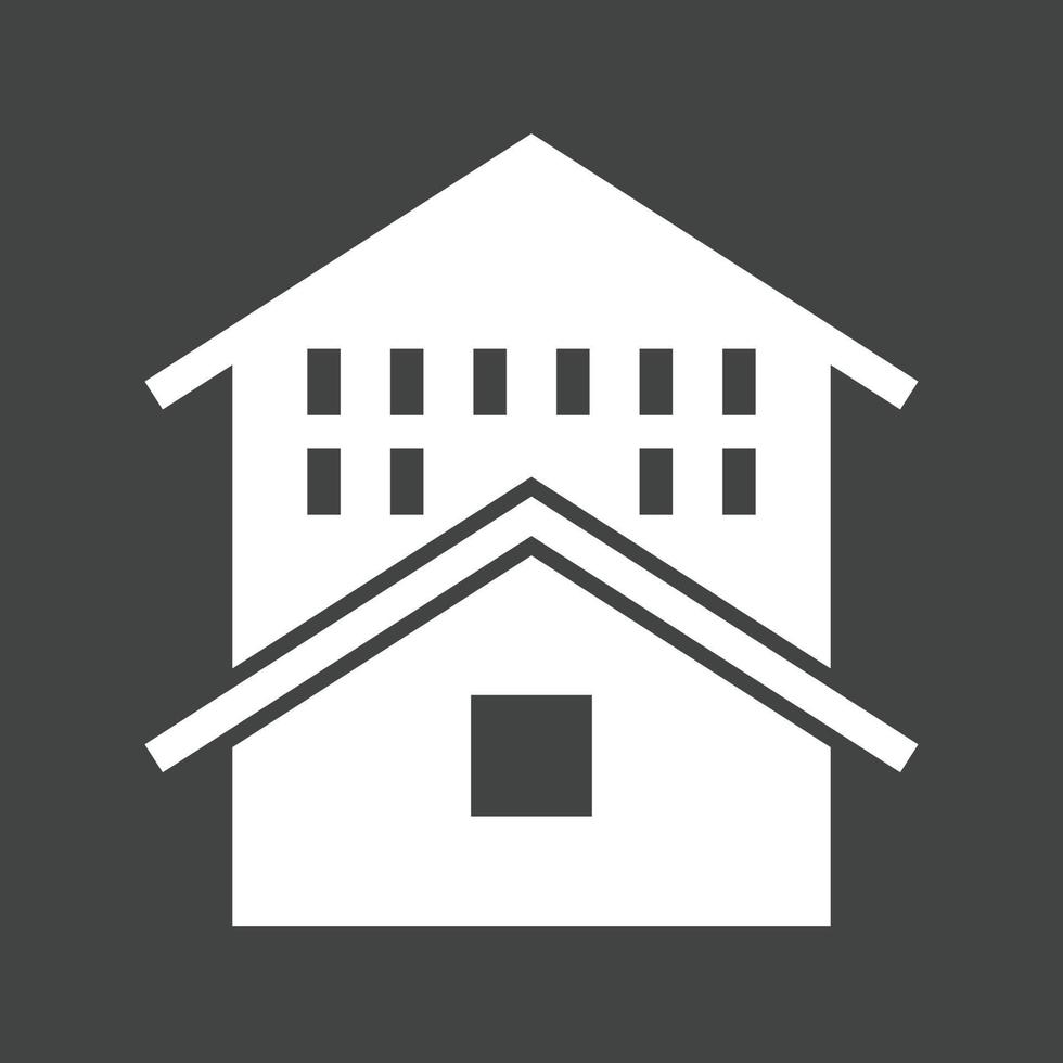 Large House Glyph Inverted Icon vector