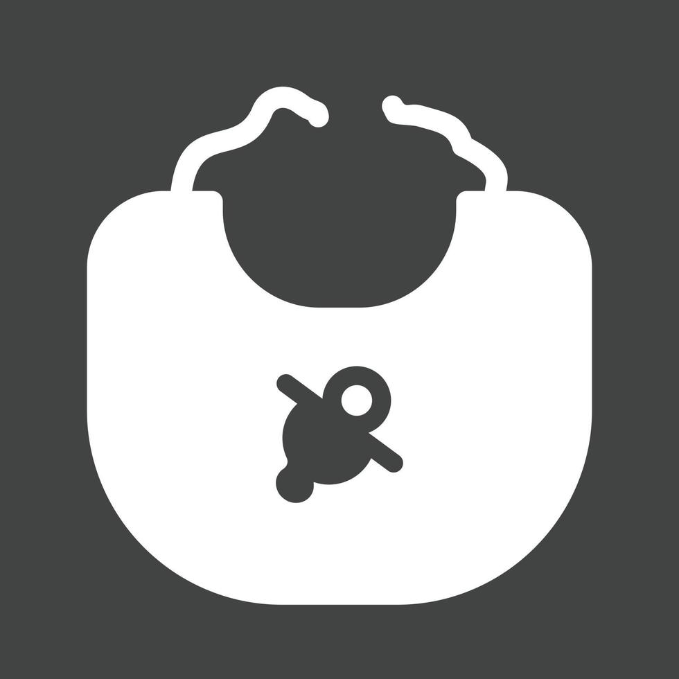 Baby Bib Glyph Inverted Icon vector