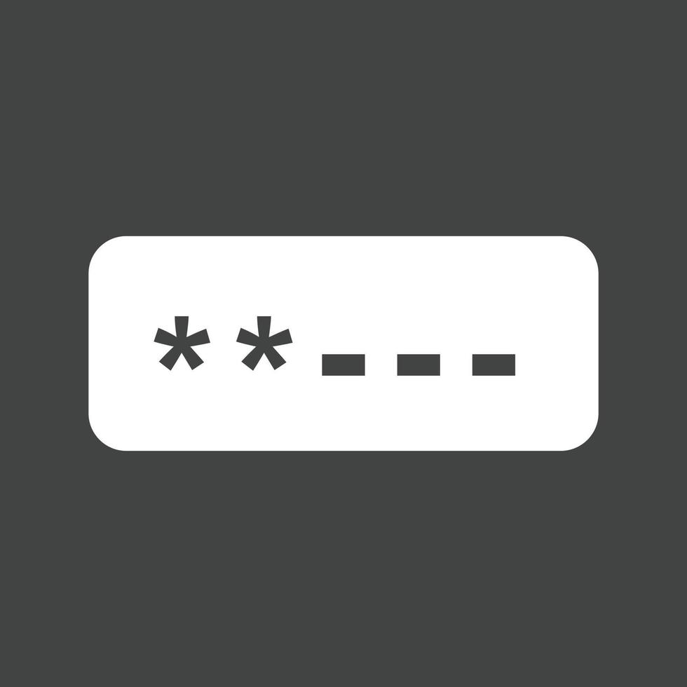 Password field Glyph Inverted Icon vector