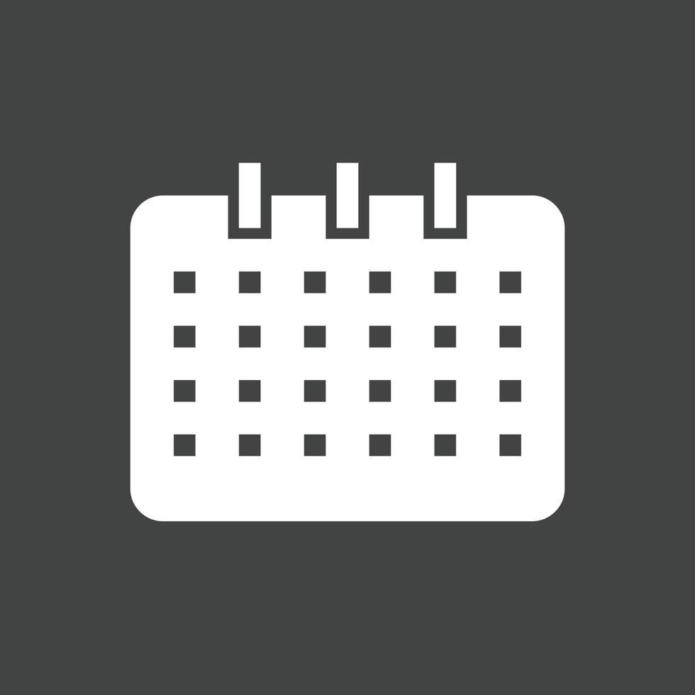 Calendar Glyph Inverted Icon vector