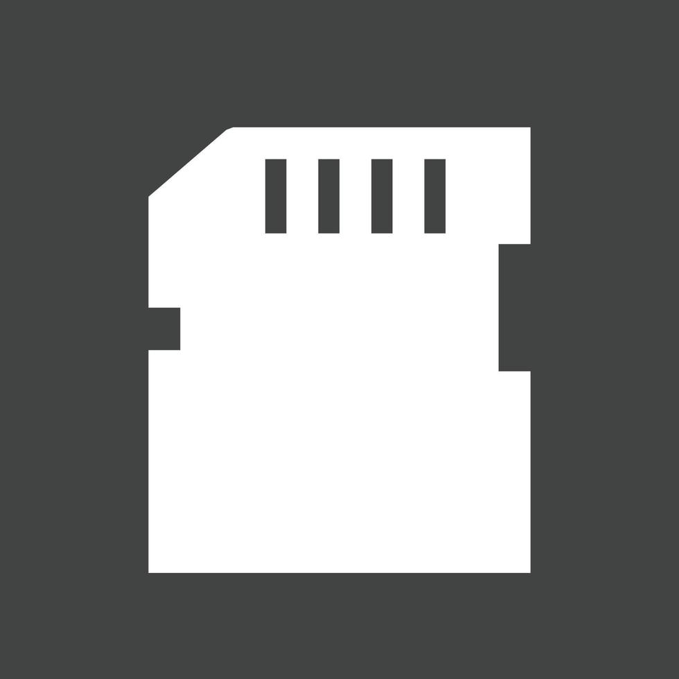 SD Card Glyph Inverted Icon vector