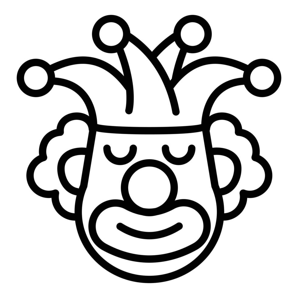 Joker clown icon, outline style vector