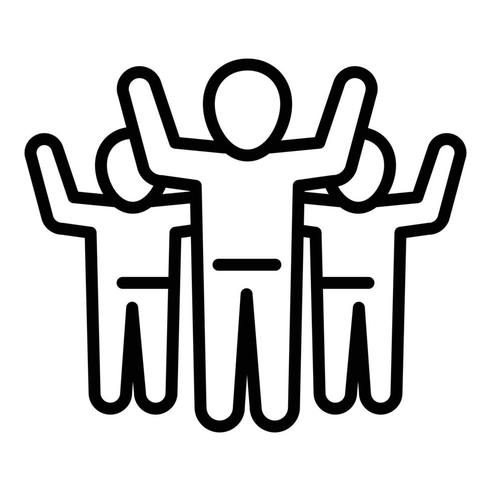 Team integration icon, outline style vector