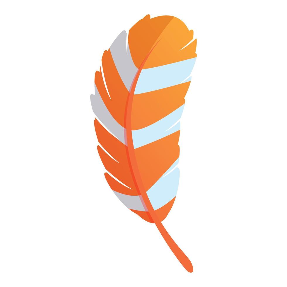 Plumage feather icon, cartoon style vector
