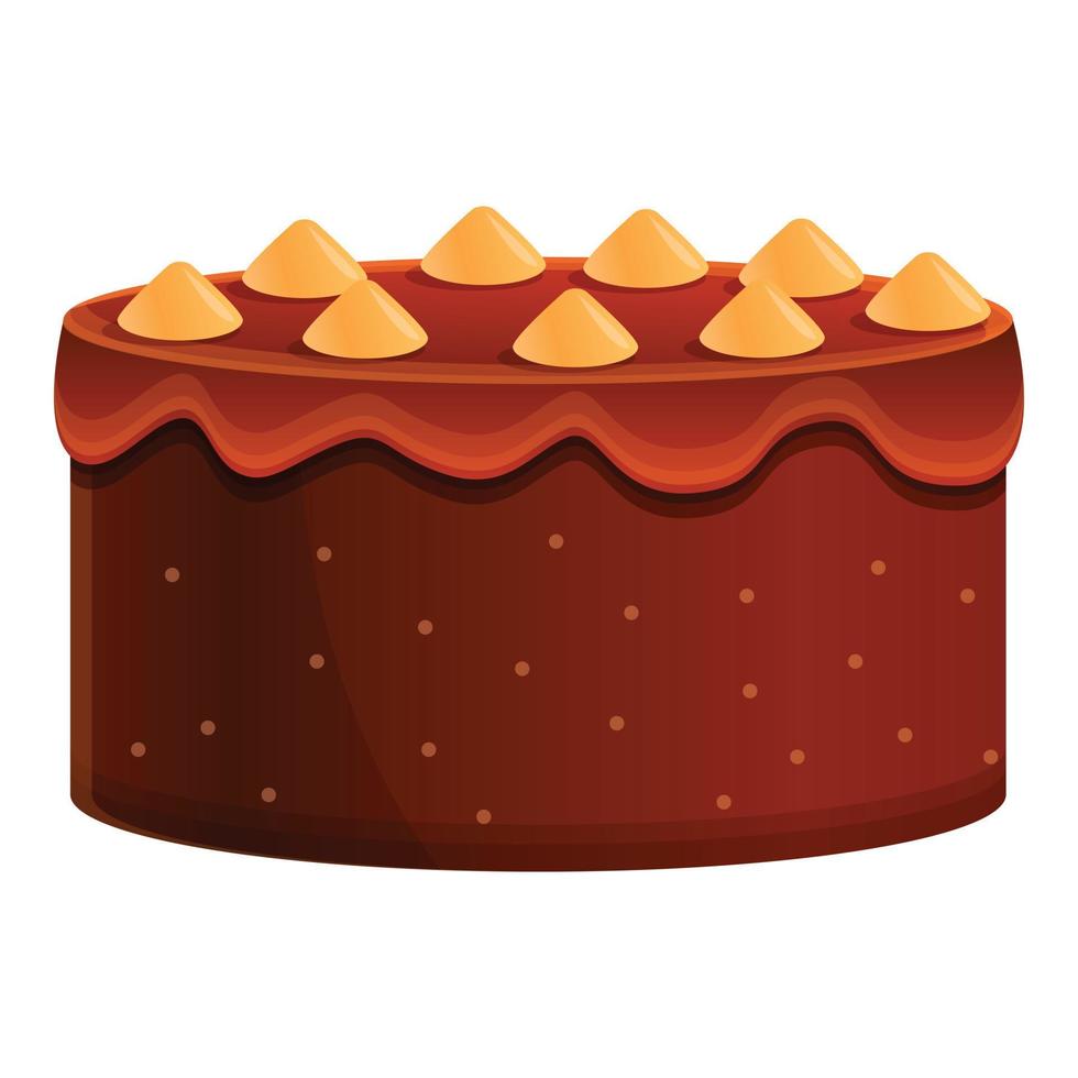 Home chocolate cake icon, cartoon style vector