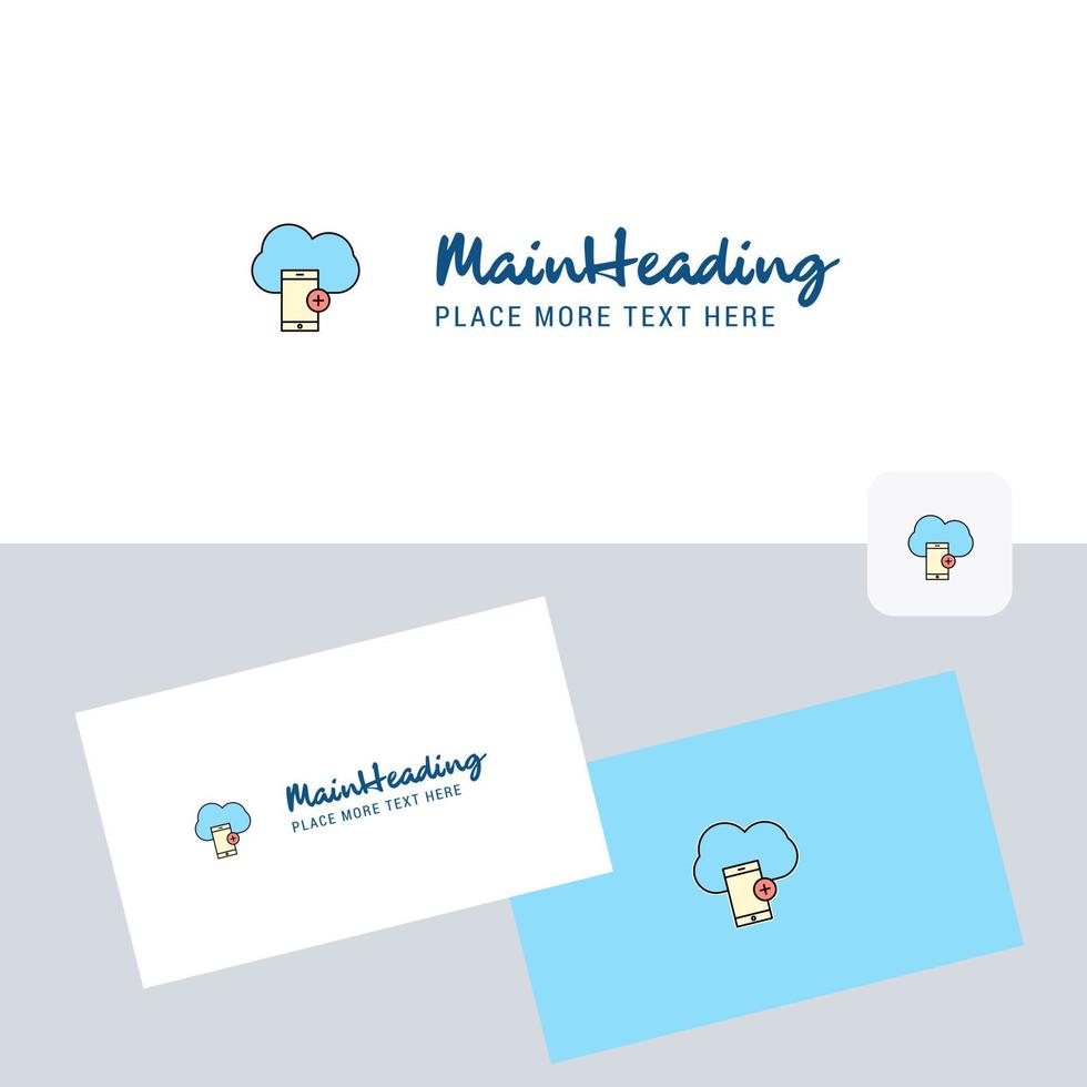 Cloud with smart phone vector logotype with business card template Elegant corporate identity Vector