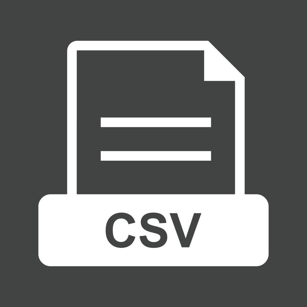 csv glifo icono invertido vector