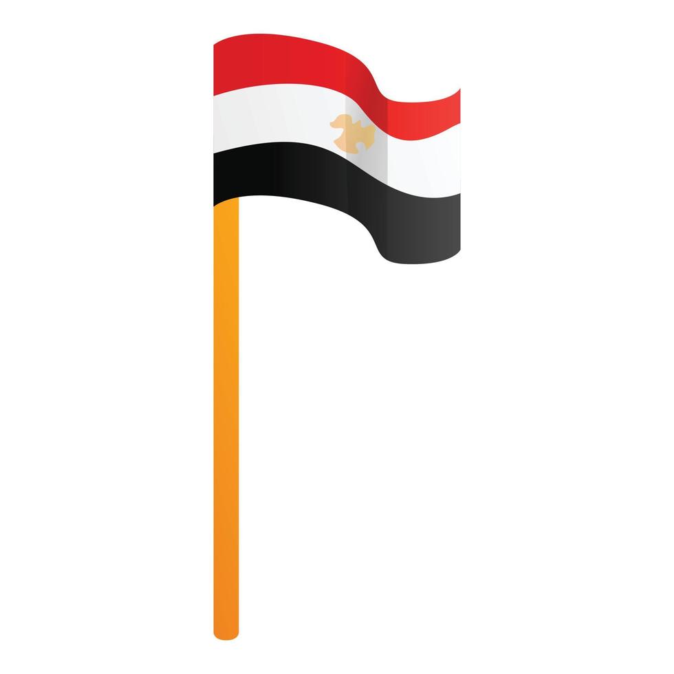 Egypt flag icon, cartoon style vector