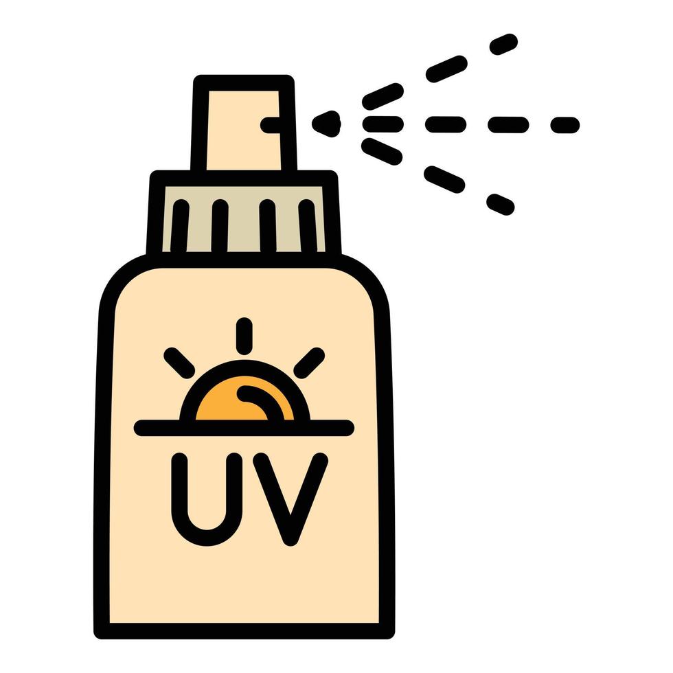 icono de botella de spray uv, estilo de esquema vector