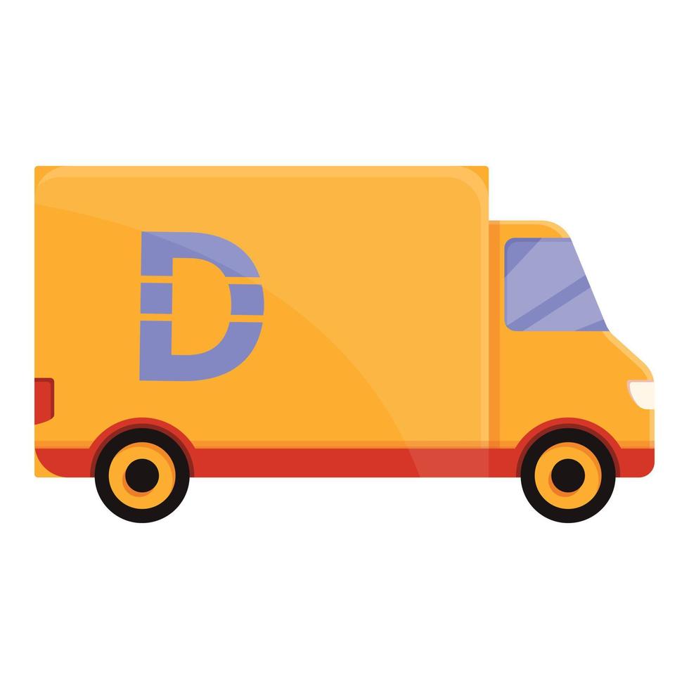 icono de entrega a domicilio de camiones, estilo de dibujos animados vector
