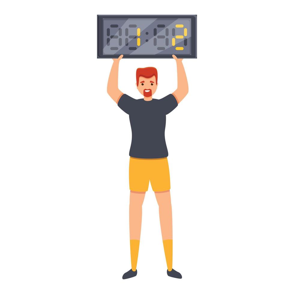 Referee change player board icon, cartoon style vector